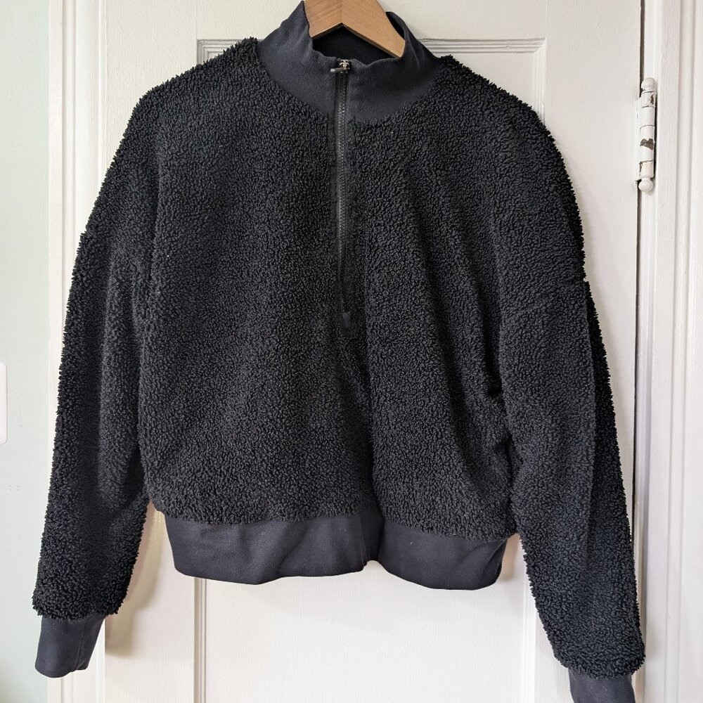 Fabletics Shearling Half Zip Bomber Jacket Size M